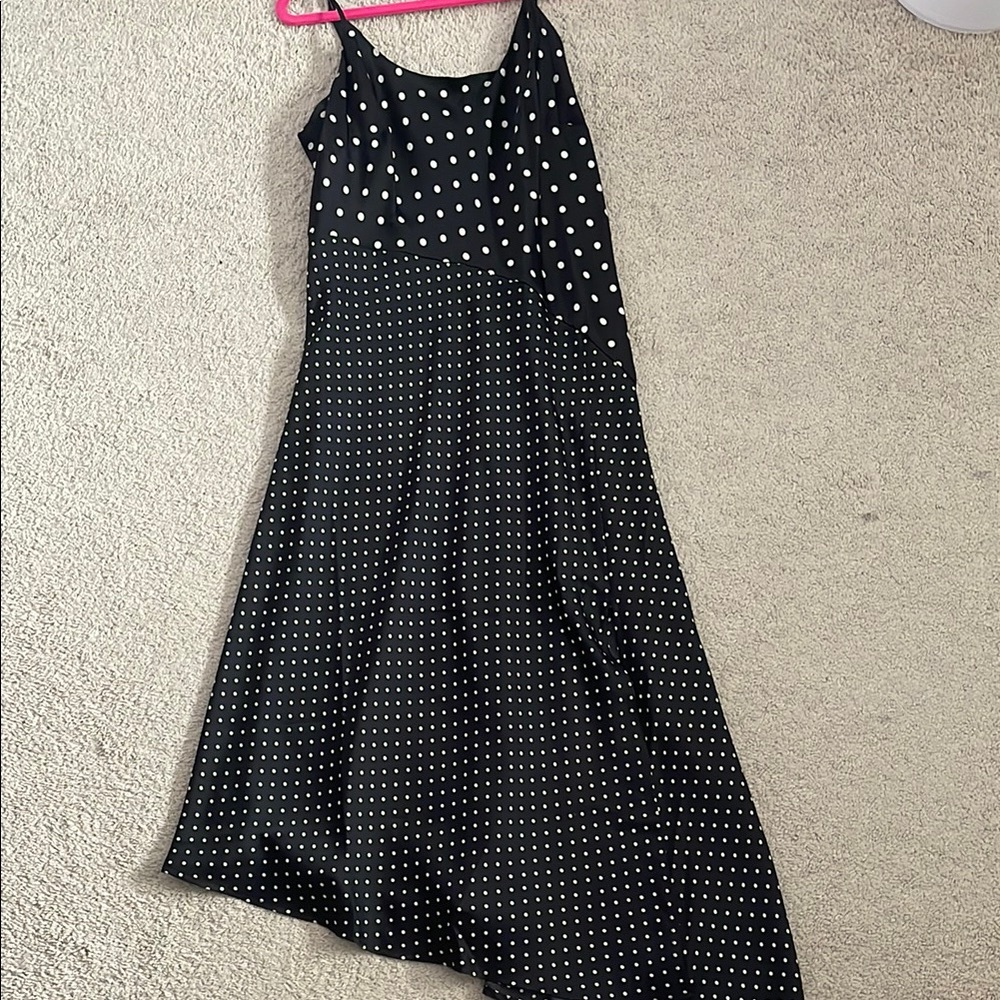 A New Day Black Dress with White Polka Dots